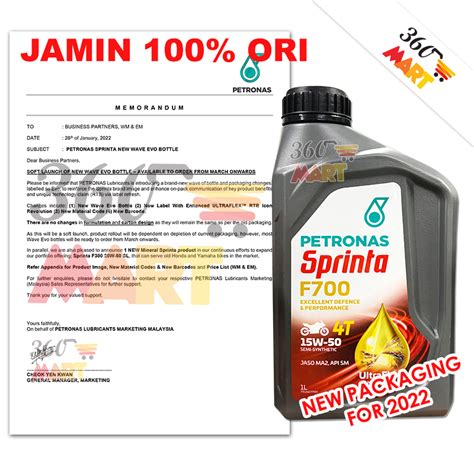 Petronas Sprinta F700 Semi Synthetic Motor Oil 15W 50 1 Litre 2