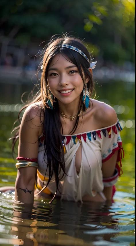 1 Borneo Tribal Girl Wearing Tribal Head Dress And Accessories