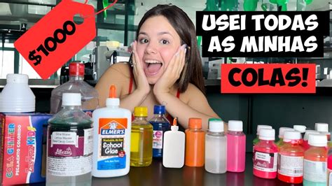 MISTUREI TODAS AS MINHAS COLAS E FIZ UMA SLIME GIGANTE YouTube