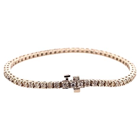 Brand New 3ct Round Cut Diamond Square Set 14k White Gold Tennis Bracelet For Sale At 1stdibs