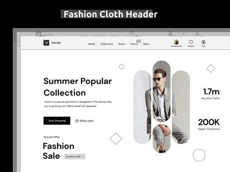 Clothing Brand Header Design By Md Azizul Hakim On Dribbble