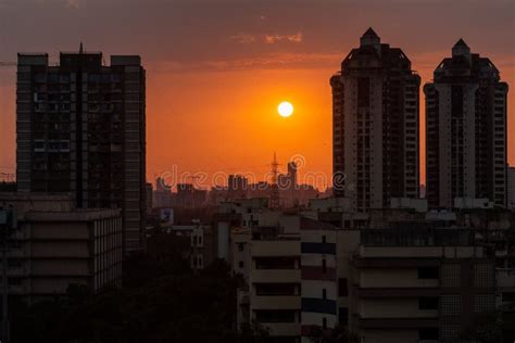 Sunset In Suburban Mumbai Editorial Photo Image Of Evening 198526591