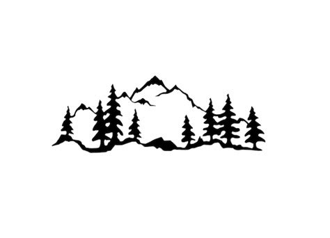 Mountains Pine Trees Vinyl Decal Woodland Outdoors Sticker Etsy