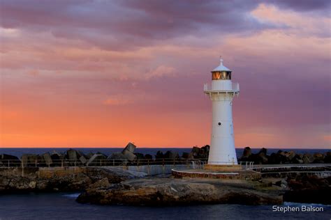 "Wollongong Lighthouse sunset" by Stephen Balson | Redbubble