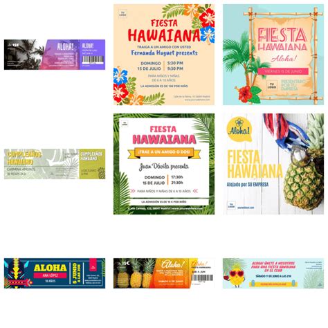 Plantillas gratis de invitación de fiesta hawaiana