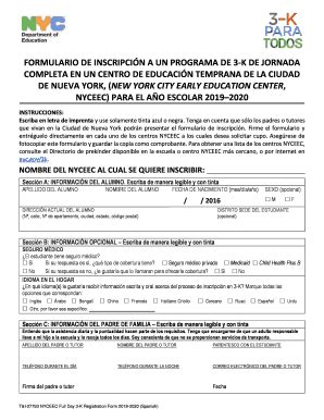 Fillable Online Formulario De Inscripcin A Un Programa De K De