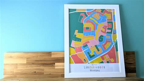 Lindenwoods Winnipeg Neighborhood Map Art Print Erlenmeyer Designs Science Design