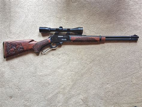 Updated My Now Finished Custom Carved Marlin 35 REM R GunPorn