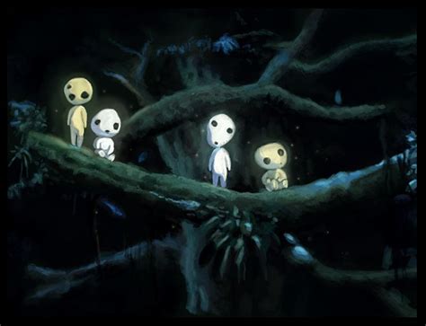 Mononoke Tree Spirits Kodama Tree Spirits From Princess Mononoke