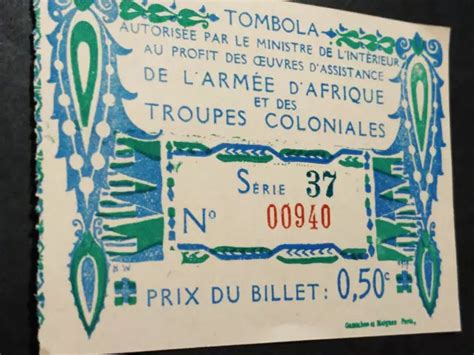 Rare Tombola De L Armee D Afrique Coloniales N S Rie N