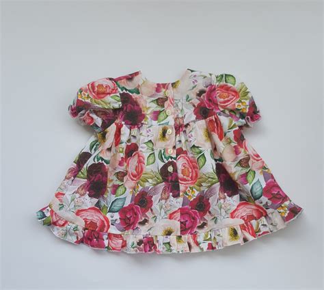 Vestido de lino para niñas tamaño bebé 62 68 Etsy