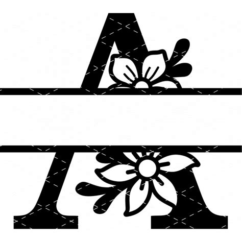 Letter A Split Monogram Svg