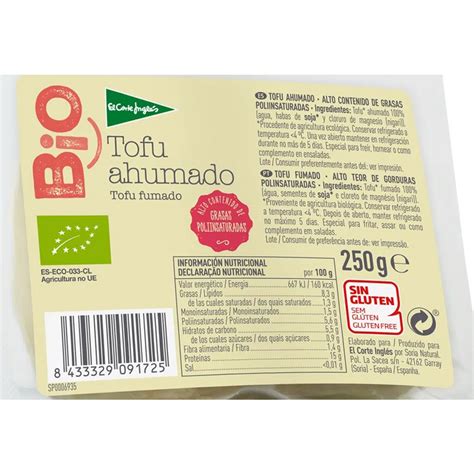 Tofu Fumado embalagem 250 g EL CORTE INGLÉS BIO Nutripédia