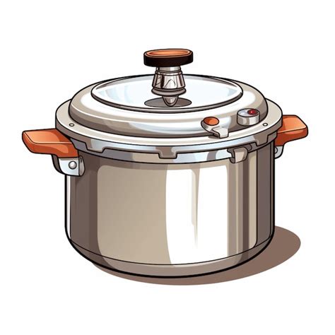 Premium AI Image Pressure Cooker 2d Cartoon Illustraton On White