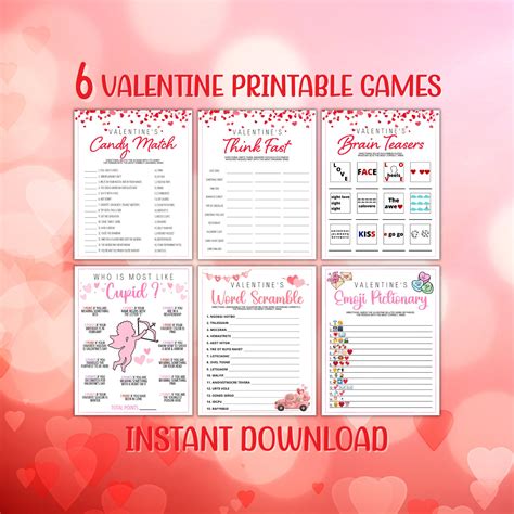 Valentine S Day Games Printable Bundle Valentine Games For Office Party Games Instant Download