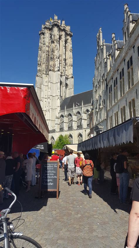 St Rumbolds Cathedral And The Market In Mechelen Belgium Pinay On Clogs