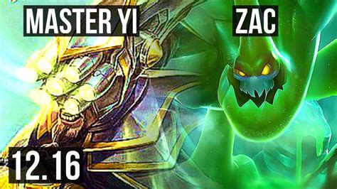 Master Yi Vs Zac Jng Quadra M Mastery Solo Kills Games