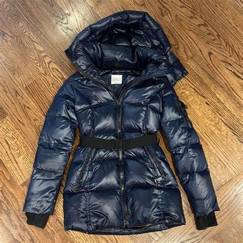 Sam Jackets And Coats Sam Soho Down Belted Puffer Jacket Color Navy