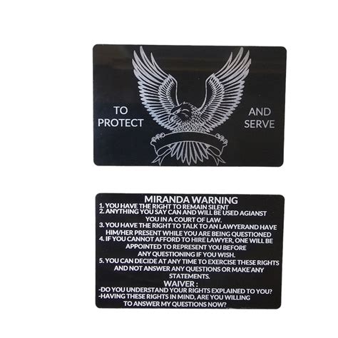 Set Of 5 Custom Metal Miranda Warning Cards For U S Law Enforcement