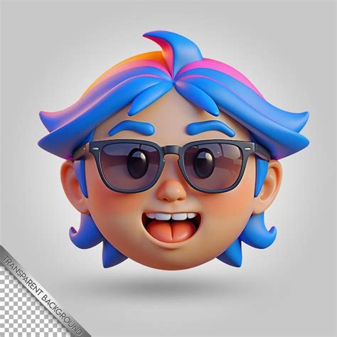 Premium PSD A Cartoon Character With Sunglasses And A Face That Says