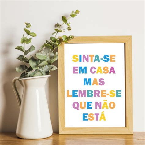 Quadro Decorativo 20x30 Moldura Frase Sinta Se Em Casa Elo7