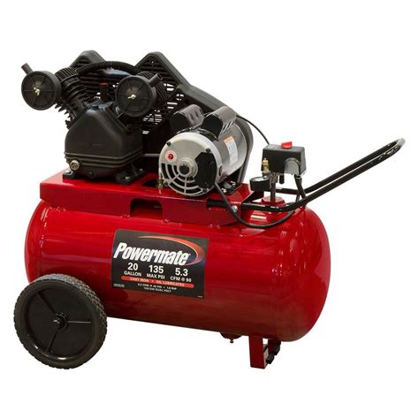 Powermate 20 Gal Oil Lubricated Portable Electric Air Compressor The Home Depot Canada