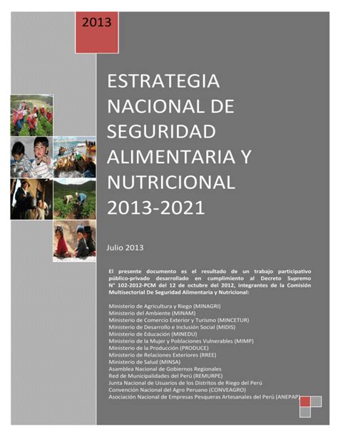 Texto Estrategia Seguridad Alimentaria Y Nutricional 2013 2021 Versio