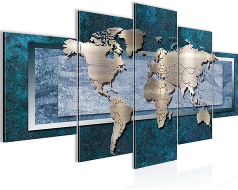 Bilder Weltkarte World Map Wandbild X Cm Vlies Leinwand Bild