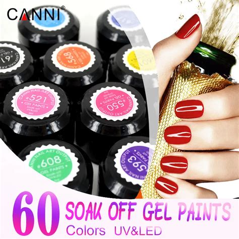 Canni Uv Gel Paints Color 60 Colors Enamel 5ml Pure Colors Varnish