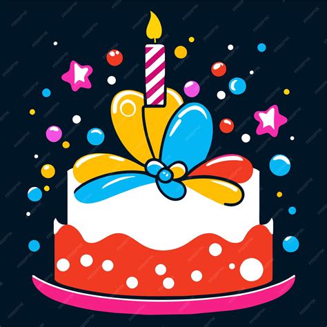 Premium Vector Birthday Cake Vector Illustration