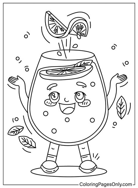 Cute Lemon Juice Free Printable Coloring Pages