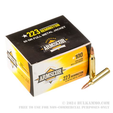 1200 Rounds Of Bulk 223 Ammo By Armscor 55gr FMJ