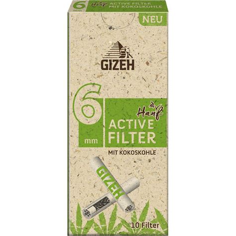 GIZEH Bio Hemp Active Filter With Activated Carbon Slim Format 6 Mm