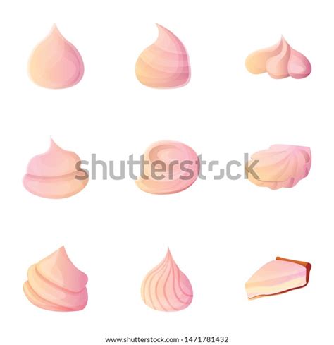 Sweet Meringue Icon Set Cartoon Set Stock Vector Royalty Free