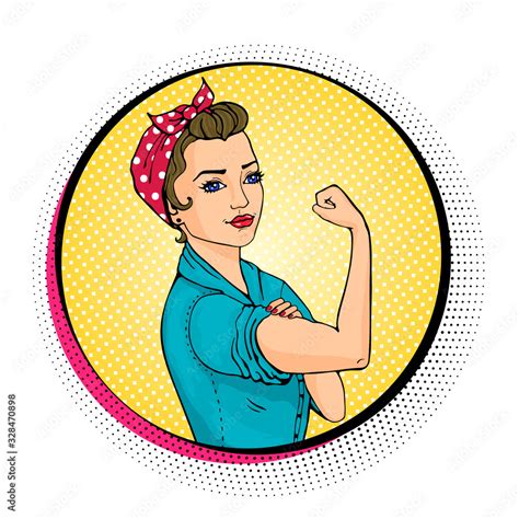 Vecteur Stock We Can Do It Comic Woman Pop Art Sexy Strong Girl In A