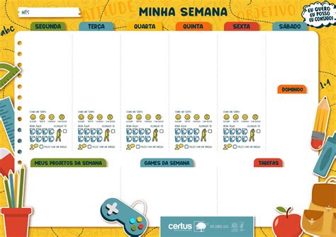 Planner Infantil Para Imprimir Grátis - Planner Semanal Infantil Para Imprimir