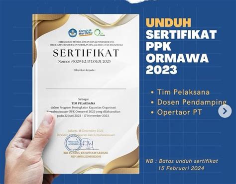 Sertifikat Tim Pelaksana Dan Pendamping Ppk Ormawa 2023