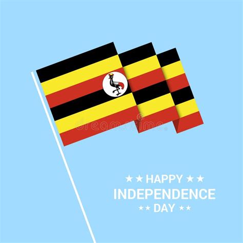 Uganda Independence Day Typographic Design with Flag Vector Stock ...