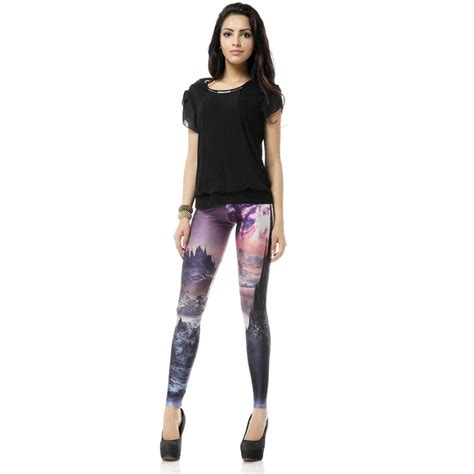 Popular Leggings Beautiful Scenery 3d Print Skinny Leggins Women Sexy