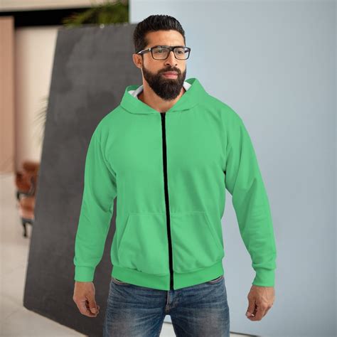 Emerald Green Zip Hoodie Etsy