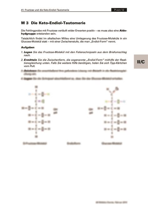 Isomerisierung Zwischen Glucose Und Fructose Mit Einem Schülerversuch Verstehen Raabits Online