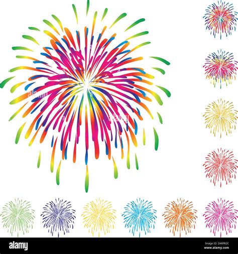 Fireworks Explosion Background Vector Collection Stock Vector Image