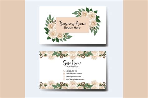 Camellia Flower Name Card Template Graphic By Dender Studio Creative