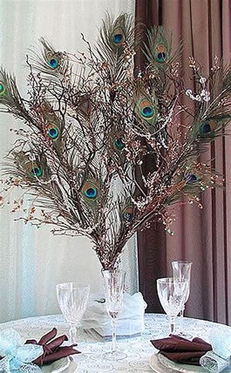 Ideas For Peacock Wedding Centerpieces Unique Style 38 Peacock Wedding Centerpieces Unique