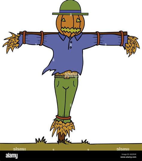 Scary Scarecrow Pumpkin Stock Vector Image Art Alamy