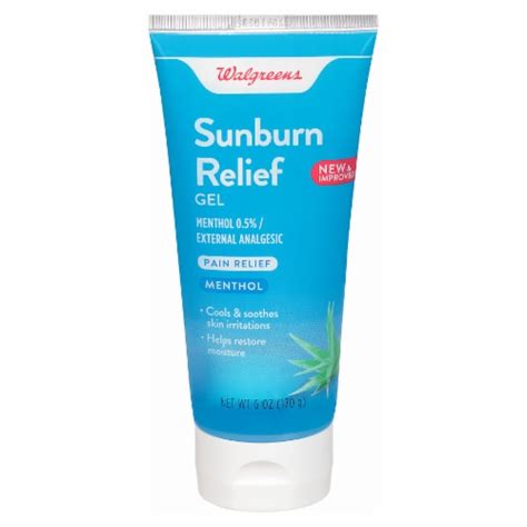 Walgreens Aloe Vera Menthol Sunburn Relief Gel 6 Oz Fred Meyer