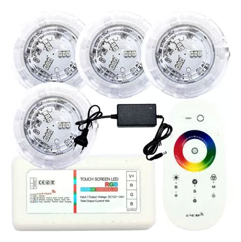 Kit Piscina 4 Refletores Led 4w Lux Pool Módulo Fonte