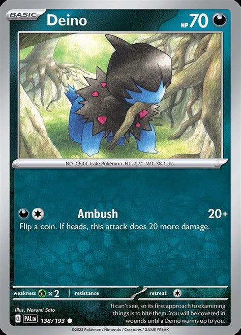 Deino Sv2 138 Pokemon Tcg Pok Cards