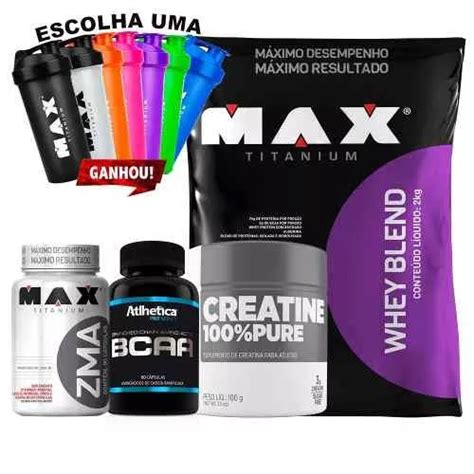 Whey Protein Blend 2k Zma Bcaa Creatina Max Titanium MercadoLivre