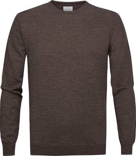 Profuomo Pullover Merinowol Taupe Maat M Modern Fit Bol